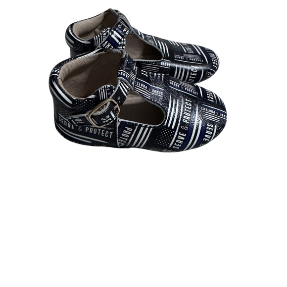 Monkey Feet Navy and White Baby Shoes - Picture 4 of 5